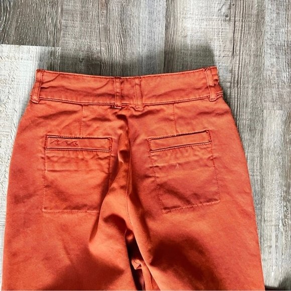 Faherty Rust Uma High Waisted Cropped Wide Leg Pants- - Picture 6 of 7